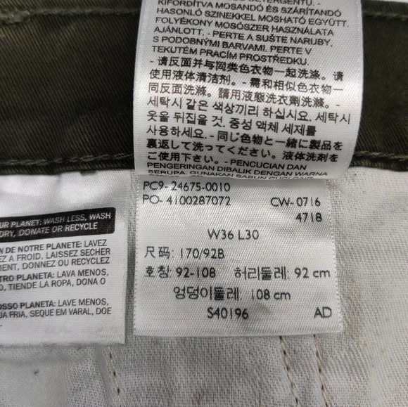 Levi Men's green cargo pants size W36 L30 - Picture 4 of 4